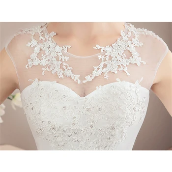 Jednoduché, Elegantné Biele Čipky Svadobné Šaty Vestidos De Noivas Plus Veľkosť Milú, Lacné Svadobné Šaty VLNUO NISA Zákazku