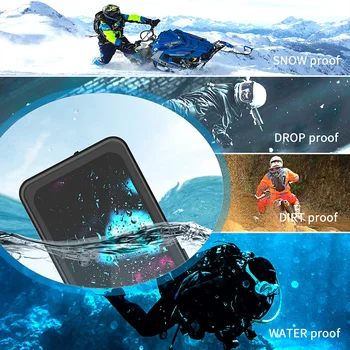 Redpepper Podvodné puzdro Pre iPhone 12 Pro Vodotesné puzdro Plný Utesnené Ochranné Kryty pre iPhone 12 11 Pro Max Potápanie Prípade