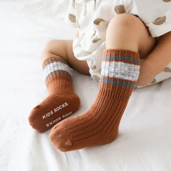 3 páry/set ponožky deti warm boot ponožky deti chlapcov zimné ponožky batoľa detská bavlna pruhované ponožky veľa pre deti 1/3/5/8 rokov