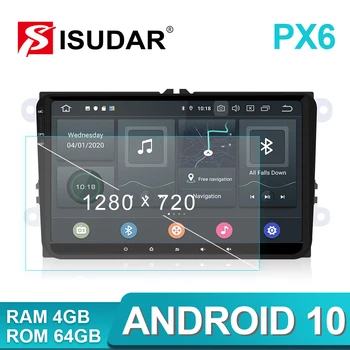 Isudar 1 Din Auto Rádio Android 10 Pre VW/Golf/POLO/Passat/Škoda/Fabia/Octavia/Seat/Leon Auto Multimediálne Video Prehrávač, GPS USB DVR