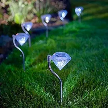 4pcs Slnečné Svetlo LED Záhradné Osvetlenie, Farebné Vonkajšie Svietidlá LED Cestu Vklad Dekorácie Diamanty Trávnik Lampa Cesty, Slnečné Svetlo