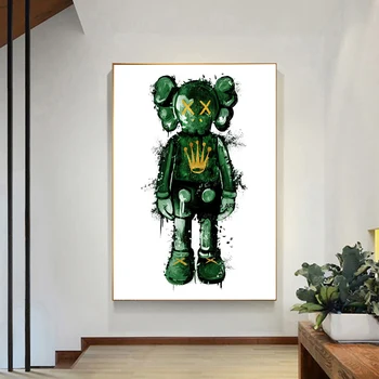 Abstrakt Zelený Lebkový Luxusné Plagát a Vytlačí Plátno Plagát Dekor Cuadros Stene Obraz na Plátne Plagáty na Steny v Obývacej Izbe Dekor