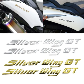 Motocykel 3D Znak, Odznak Odtlačkový Nádrž Kolesa Logo STRIEBORNÉ KRÍDLA Nálepky Palivovej Nádrže Kotúča, Pre Honda Strieborné Krídla GT 250 400 600