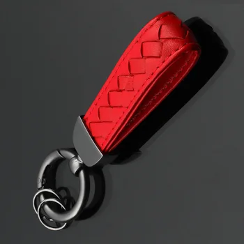 Baránkom Pletenie Keychain Luxusné Leder Ozdobná Šnúrka Na Uniforme Keychains Muži Ženy Auto Krúžok Módny Tlačidlo Príslušenstvo Keyrings Dary