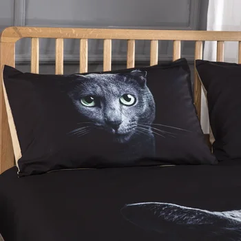 3D Sova Vytlačené Posteľná Bielizeň posteľná bielizeň Nastaviť Zamyslenie, Tešiteľ Posteľ Kryt Deka Perinu Kráľovná Kráľ Double Single Black Cat Beddings
