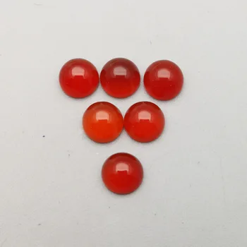 Veľkoobchod módne prírodné červený kameň onyx korálky charms 6 mm kolo CABOCHON pre šperky 50pcs doprava zadarmo, bez otvoru