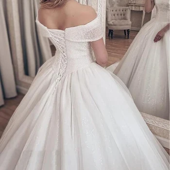 Miaoduo Svadobné šaty 2020 guľové Šaty Plus Veľkosť svadobné šaty Ramena Jednoduché vestidos de noiva Čipky فستان زفاف ل