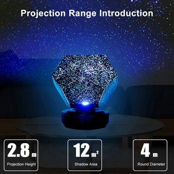 3D Star Projektor Romantické nočné Svetlo LED, Hviezdna Noc Čítanie pre Deti Spálňa Súhvezdí Premietacie Domov Planetárium