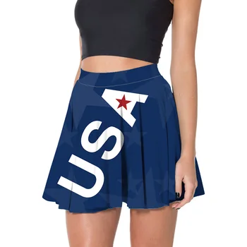 Modrá Mini Sukne Americkej Vlajky Hviezdy Tlač 3d Tlač Sexy Dievčatá Sukne S 4xl Veľká Veľkosť