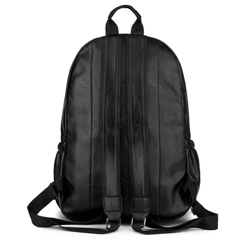 Obchodné Bežné Batohy Travel Bag Black PU Koža Mužov Módne Tašky cez Rameno Pre Teenagerov Batoh Mužov Bežné