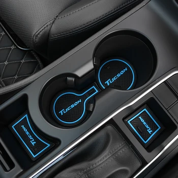 Pre Hyundai Tucson 2016 2017 2018 2019 Gumové podložky Dvere Auta Groove Podložka protišmyková Podložka Dekorácie Interiéru Automobilu-Styling Pohár Mat