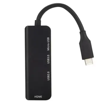 Mini Vysoko Kompatibilný Typ C pre Micro USB 3.0 2.0 HDMI Hub 4 Port Splitter Adaptér, Počítač, Multifunkčné Príslušenstvo