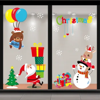 50x70cm Vianočné Windows Nálepky Veselé Vianočné Dekorácie Pre Domov 2020 Vianočné Ozdoby Xmas party Darčeky na Nový Rok