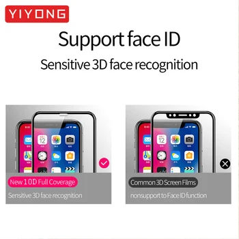 YIYONG 10 D Úplné Pokrytie Tvrdeného Skla Pre iPhone 11 Pro Max Sklo Pre iPhone X XR XS Screen Protector Pre iPhone 12 Mini Pro Max