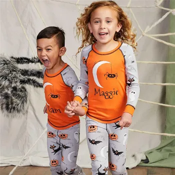 Halloween Pyžamo Nastaviť Rodiny Zodpovedajúce Oblečenie Vytlačené Halloween Rodiny Oblečenie Zodpovedajúce Oblečenie Mäkké Sleepwear Odev