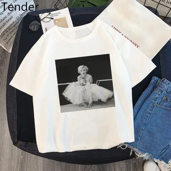 2020 Lete Marilyn Monroe T Tričko Vytlačené ženy grafické tees Harajuku Bežné 90. rokov Topy plus veľkosť tričko Femme Ženy Oblečenie