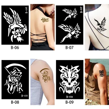 10 Ks/Set Henna Tetovanie, Šablóny Ghost Vzor Vložiť Kreslenie Lady Body Art Tattoo Vzorkovníka Sexy Produkt Nepremokavé 2019 HN#50