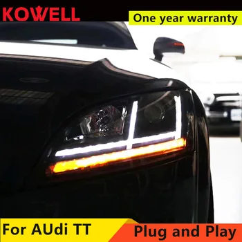 KOWELL Auto Styling pre Audi TT svetlometu 2006-led reflektor pre TT predné svetlo na Čítanie s dynamickým zase signál