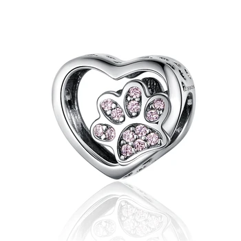 Hot Predaj Reálne 925 Sterling Silver Oslňujúci Ružová CZ Kúzlo Korálky Fit Originálny Dizajn Náramok Prívesok DIY Šperky Robiť