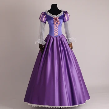 Dospelé Ženy Princezná Rapunzel Cosplay Kostým DramaCostume Dievčatá, Ženy, Fantázie Šaty Purple Čipky Plesové Šaty, Párty Šaty