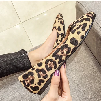 MAIERNISI Ženy, Byty Módy, Kvalitné Základné Leopard Jednej Topánky Pointy Prst Balet Ploché Sklzu Na Topánky Veľká Veľkosť