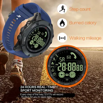 EX17S Profesionálny Šport Smart Hodinky Mužov IP68 5ATM Nepremokavé 2 Roky Pohotovostnom 1.24 Palcového Displeja Smartwatch Pre Android IOS