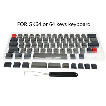 Zbrusu Nový a Vysoko Kvalitné 64 Kľúče Kľúčov Dvojité Farba PBT Hrubé Keycap pre GK64 Mechanical Gaming Keyboard s Ramenami Nastaviť