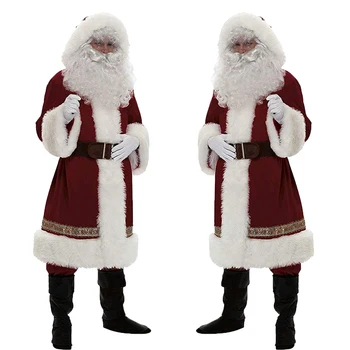 Deluxe Ježiško, Santa Claus Cosplay Kostým Santa Claus Oblečenie Maškarný Na Vianoce Mužov Kostým, Oblek Pre Dospelých