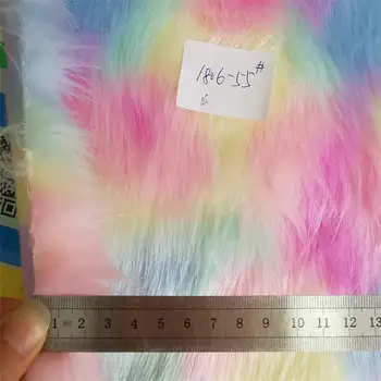 Žakárové plyšové Rainbow fox kožušiny hromadu 30-45MM, umelú kožušinu tkaniny,tkaniny pre bábiky,prešívanie textílie