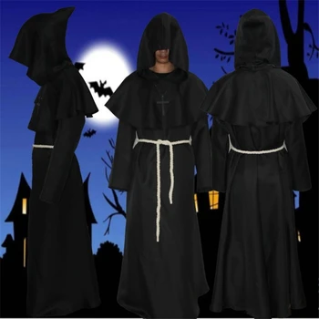 Historické Stredoveké Renesančné Druid Mních, Cosplay Kostýmy Comic Con Šaty S Kapucňou Plášť Cape Mních Kňaz Strany Halloween Rekvizity