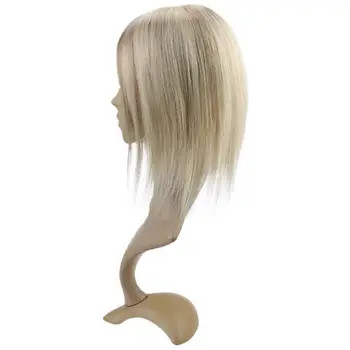 VeSunny Koruny Hairpiece Mono Base Vňaťou pravé Ľudské Vlasy Ručne Vyrobené Toupee s 4 Klipy 5 x 5 cm Pevné Farba Čierna Hnedá Blond