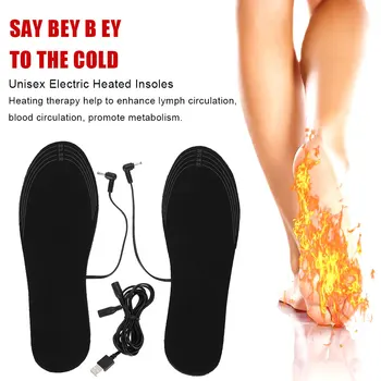 1 Pár Zimných USB Kúrenie Topánky Mäkké Kožené Bavlna Možno Znížiť Veľkosť, Vnútorné A Vonkajšie Športové Vyhrievané Nohy Teplé Vložky