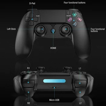 Bezdrôtový ovládač pre Playstation 4/PS4 Pro/Slim Duálne Vibrácie o Jack Kontakt Pad Šesť-Os LED Indikátor Gamepad