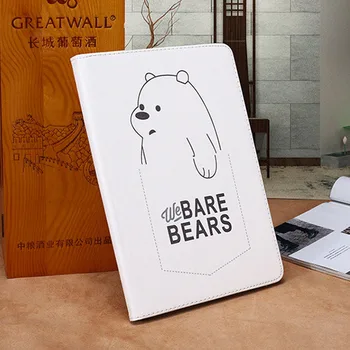 Pre iPad 10.2 Vzduchu 1 2 Pro 11 Prípade Polar bear Kreslené ilustrácie Pu Kožené Kryt Smart Stojan Pre iPad Mini 2 3 4 5 Tablet Prípade