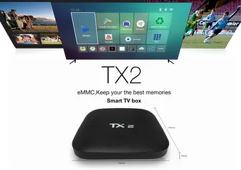 TX2 2 GB, 16 GB Rockchip Quad-core RK3229 Android 6.0.1 TV BOX Bluetooth 2.1 4K 60tps 2,4 GHz WiFi Media Player Smart TV Box