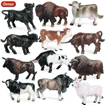 Oenux hospodárskych Zvierat Mlieko Kravy Simulácia Hydinu, Dobytok, Teľa Býk, VÔL Akčné Figúrky Pvc Krásne Model Miniatúrne Hračky Deti Darček