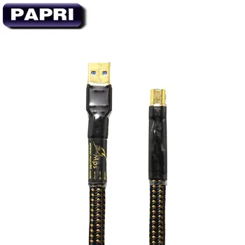 PAPRI MPS HD-990 99.9997% OCC Strieborné Pozlátené Audio HiFi Kábel Pozlátené USB Konektor Sviečky Dátový Kábel DAC DVD