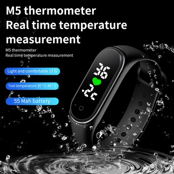 M5 Pro Inteligentný Náramok Sledovať Telesnú Teplotu Monitory Smart Kapela Nepremokavé Fitness Mužov Šport Smart Hodiny Ženy Smart Zápästie Band
