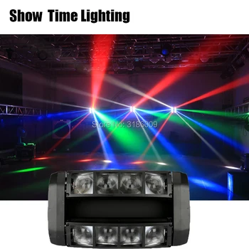 Mini Disco LED dj RGBW Pohyblivé Hlavy Svetla LED Spider Beam Fáze Osvetlenie 8Pcs RGBW Pavúk Svetlo je Dobré pre DJ nočný klub Strany