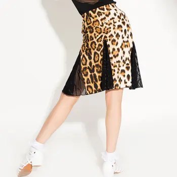 Leopard Tlač Dievčatá Latin Dance sukne pre Deti Sála Súťaže latinskej Šaty Večerné Party Stage Výkon Sukne DL6228