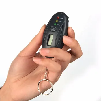 Digitálny LCD Keychain Alkoholu Analyzátor Dychu Tester Breathalyzer LED Baterka