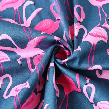Papagáj Flamingo Ženy Tunika Vintage Šaty, Krátky Rukáv 50. Dráhy Rockabilly Vestido Dievčinu Business Každodenné Bežné Swing Jurken