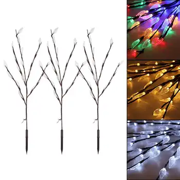 3KS 60LED Solárne Záhradné Pobočky Lampy Solárne List Stromu Osvetlenie Dovolenku Osvetlenie pre Domácnosti Vianočný Večierok Záhradné Dekorácie