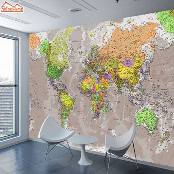 Mapa sveta 3d Foto Tapety nástenná maľba na Stenu Papiere Domova Tapety pre Obývacia Izba Vytlačí Kontakt Papier Gauč, TV joj