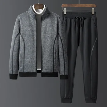 2020 Zimná Fleece Novej black trend Udržať v teple Voľné pánske Bežné tepláky, mikiny mužov šport oblek