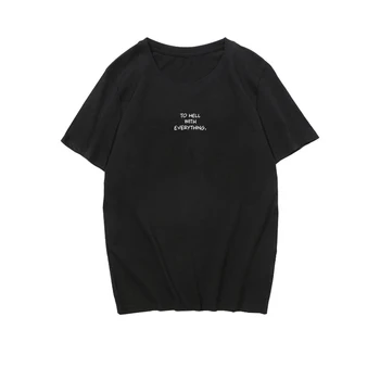 Ženy Krátke Sleeve T-Shirts Voľné Harajuku Plus Veľkosti 4XL List Tlač Streetwear Y2K Gotický Dropshipping Čierna Vintage Oblečenie