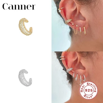 Canner 1pcs 925 Sterling Silver Ucho Putá Klip Na Náušnice Non Piercing Twist Chrupavky Earbone Earings kórejský Šperky Earcuff W5