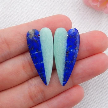 Prírodný Drahokam Amazónie kameň lapis lazuli drahokam korálky Intarsia náušnice náušnice Nastaviť 30x14x5mm,6.2 g