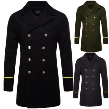 Plus Veľkosť 2020 Smart Casual Mens Coats Zvrchníky Dvojité Breasted Módne Slim Zimné Šaty, Kabát