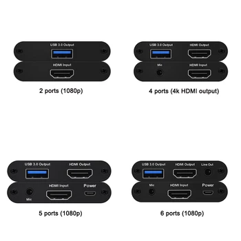 KuWFi HDMI-USB2.0 digitalizačné Karty 4K60Hz Nahrávanie Videa Pole Hra Live Streamingové Vysielanie s MIC